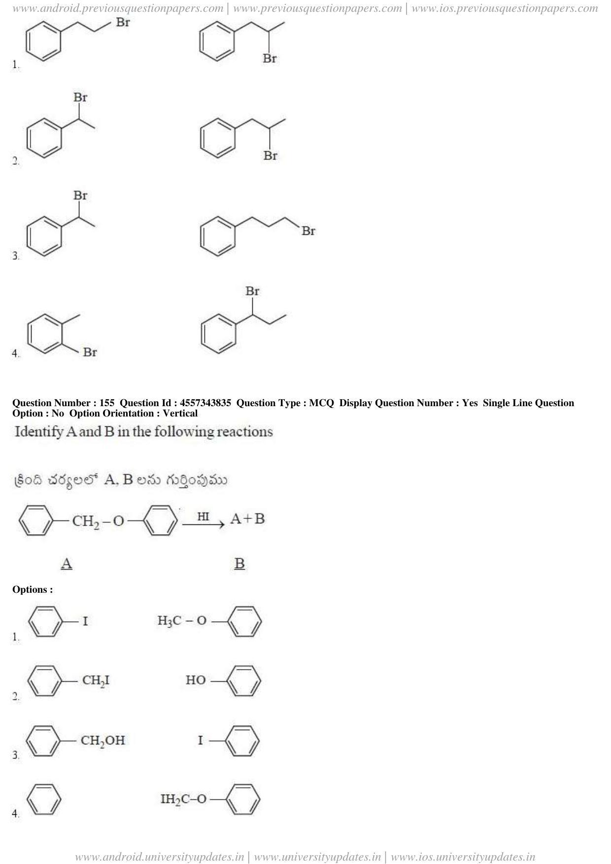 AP EAPCET 2018 - April 22, 2018 - Master Engineering Question Paper With Preliminary Keys Shift 1 - Page 85