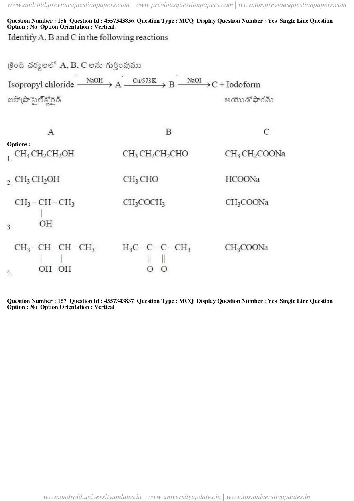 AP EAPCET 2018 - April 22, 2018 - Master Engineering Question Paper With Preliminary Keys Shift 1 - Page 86