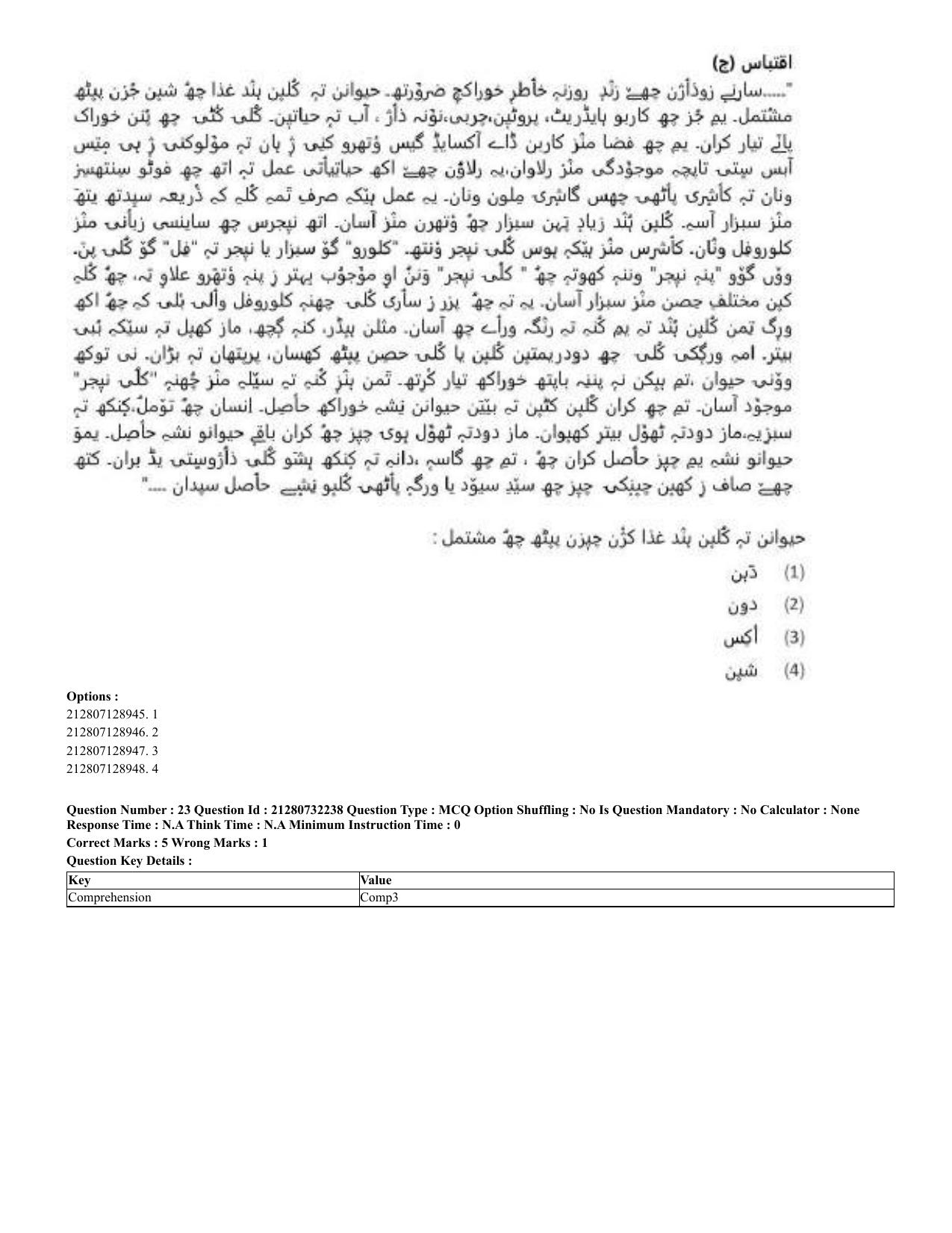 CUET 2023 English Kashmiri Shift 3 Question Papers - Page 26