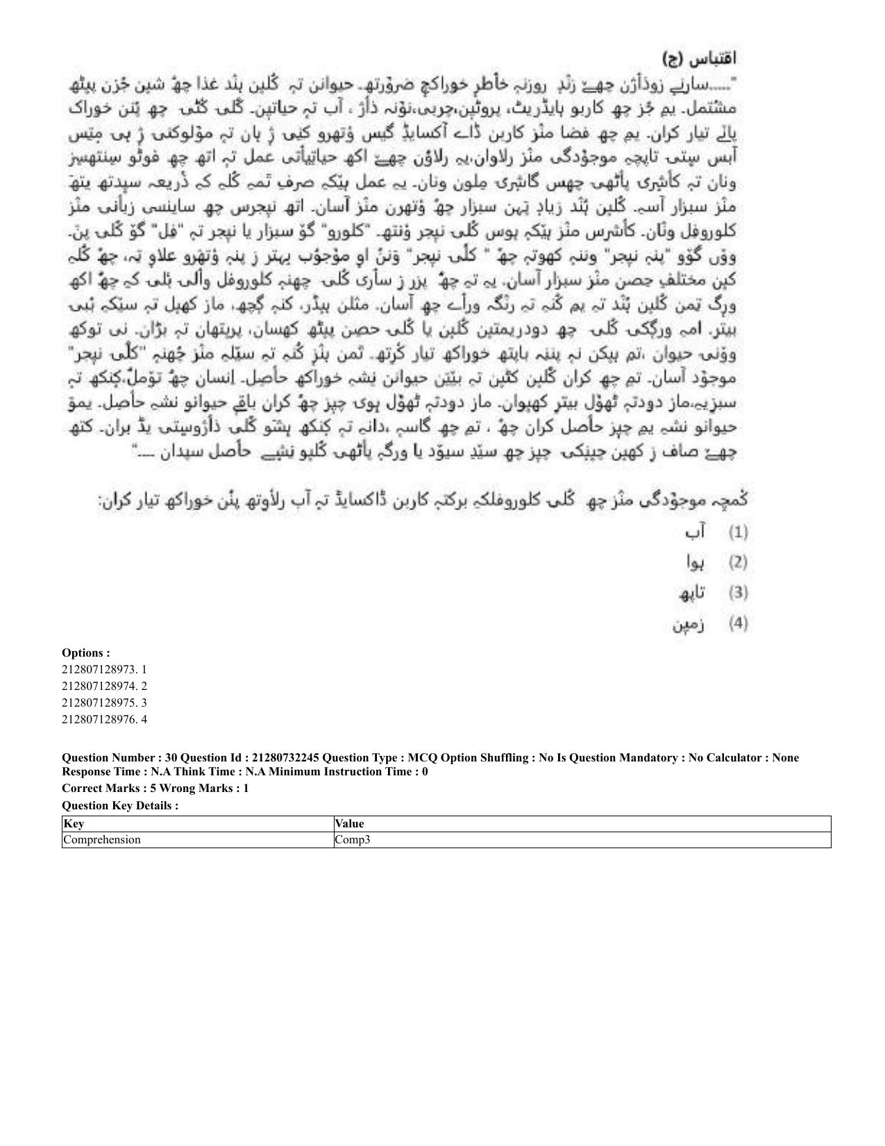 CUET 2023 English Kashmiri Shift 3 Question Papers - Page 33