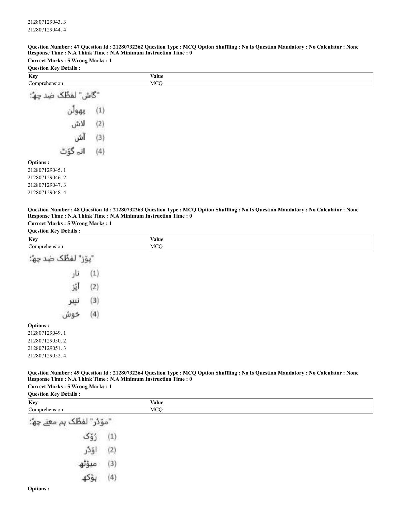 CUET 2023 English Kashmiri Shift 3 Question Papers - Page 42