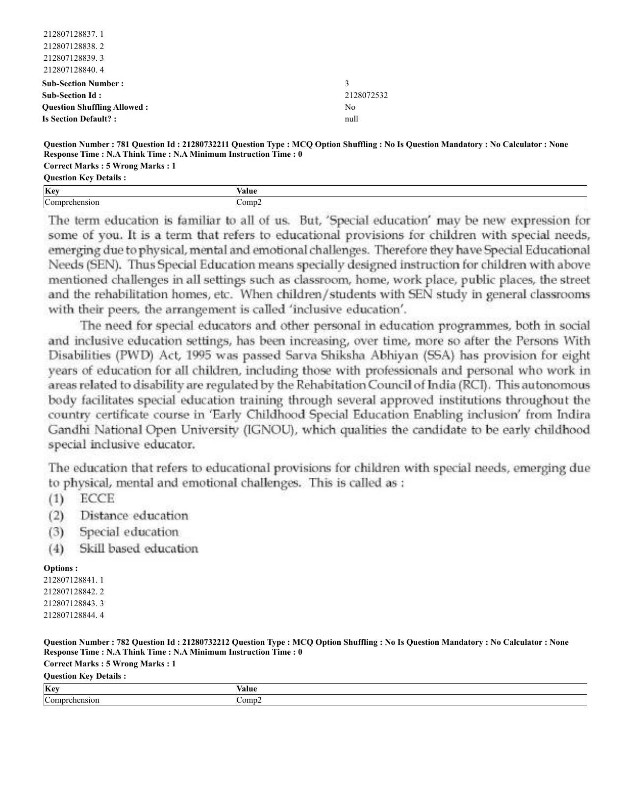 CUET 2023 English Kashmiri Shift 3 Question Papers - Page 397