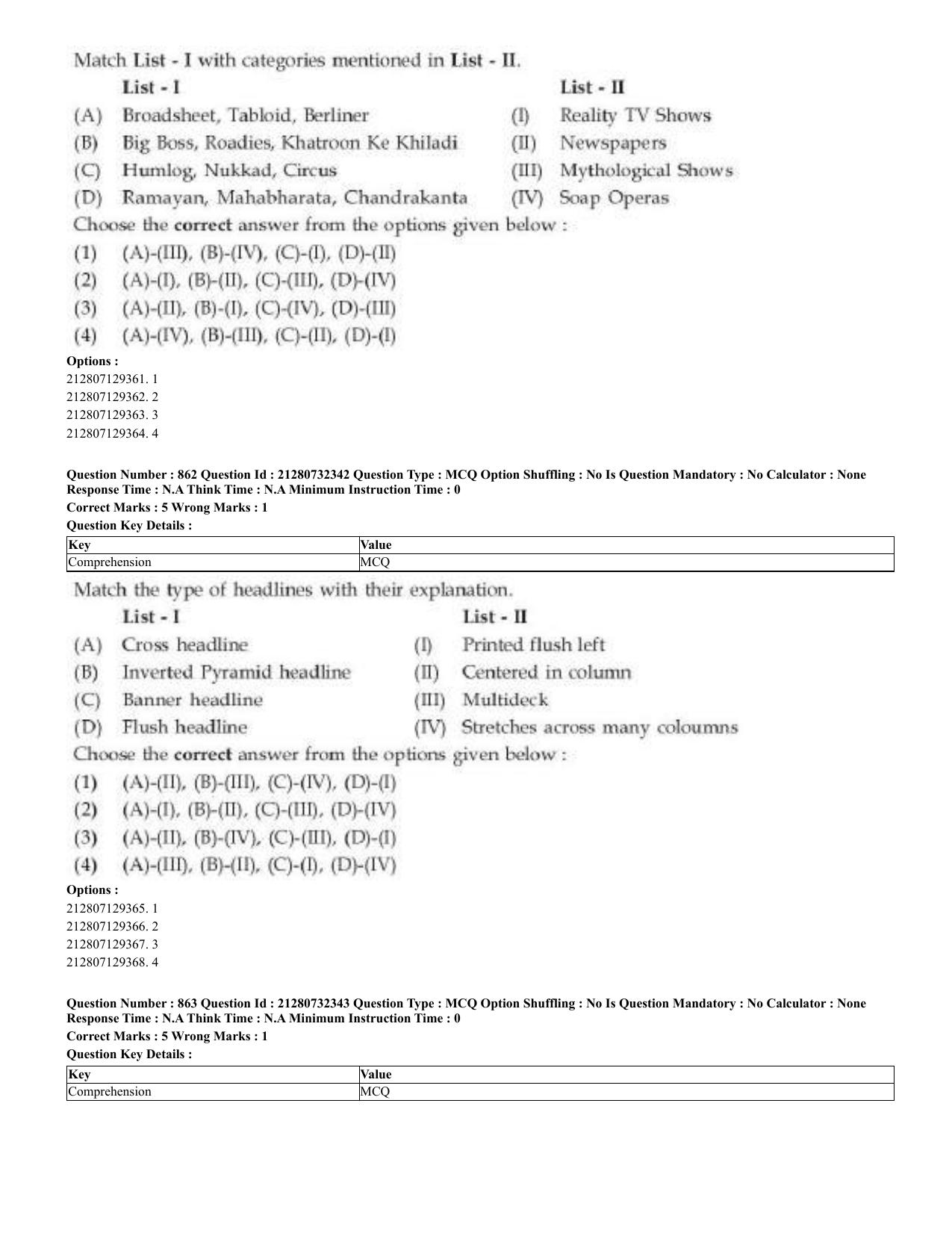 CUET 2023 English Kashmiri Shift 3 Question Papers - Page 433