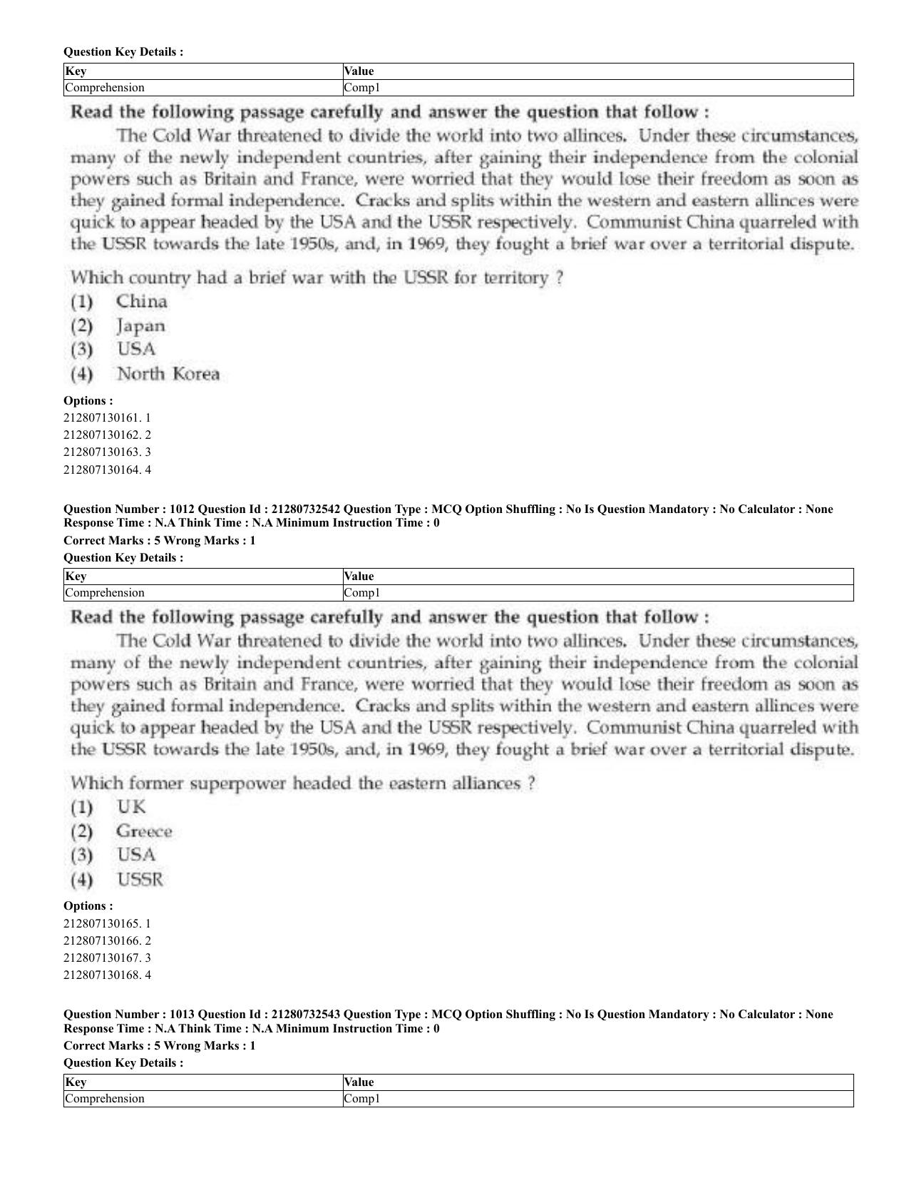 CUET 2023 English Kashmiri Shift 3 Question Papers - Page 506