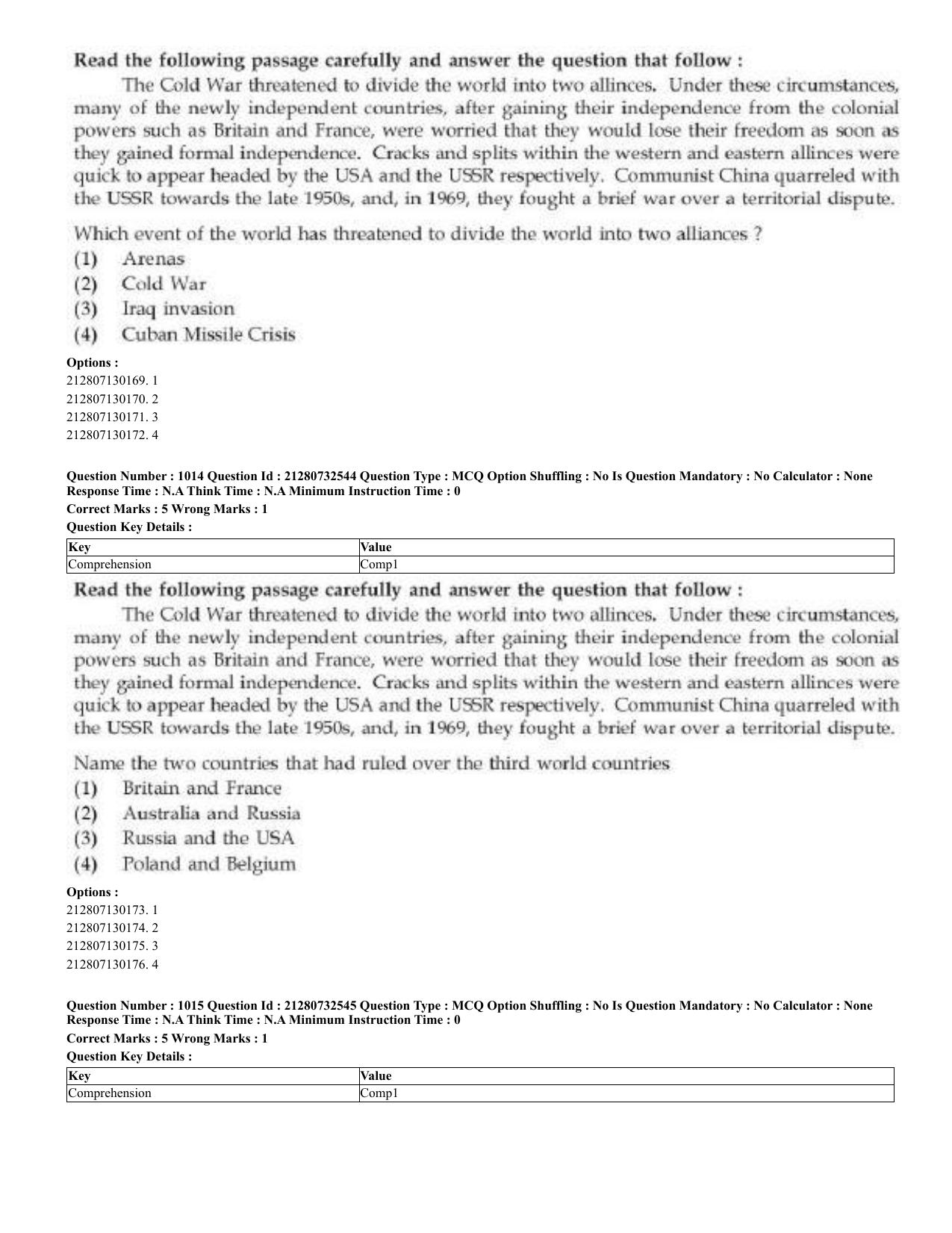 CUET 2023 English Kashmiri Shift 3 Question Papers - Page 507