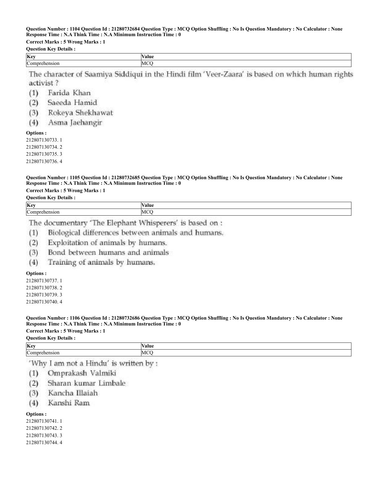 CUET 2023 English Kashmiri Shift 3 Question Papers - Page 548