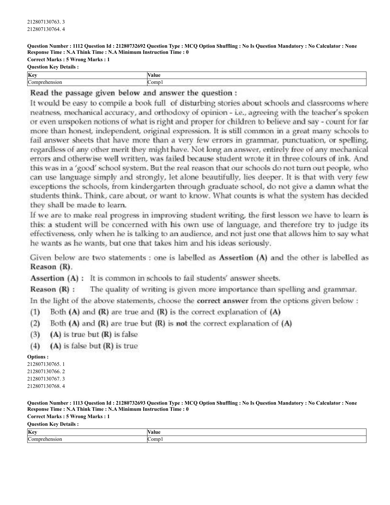 CUET 2023 English Kashmiri Shift 3 Question Papers - Page 551
