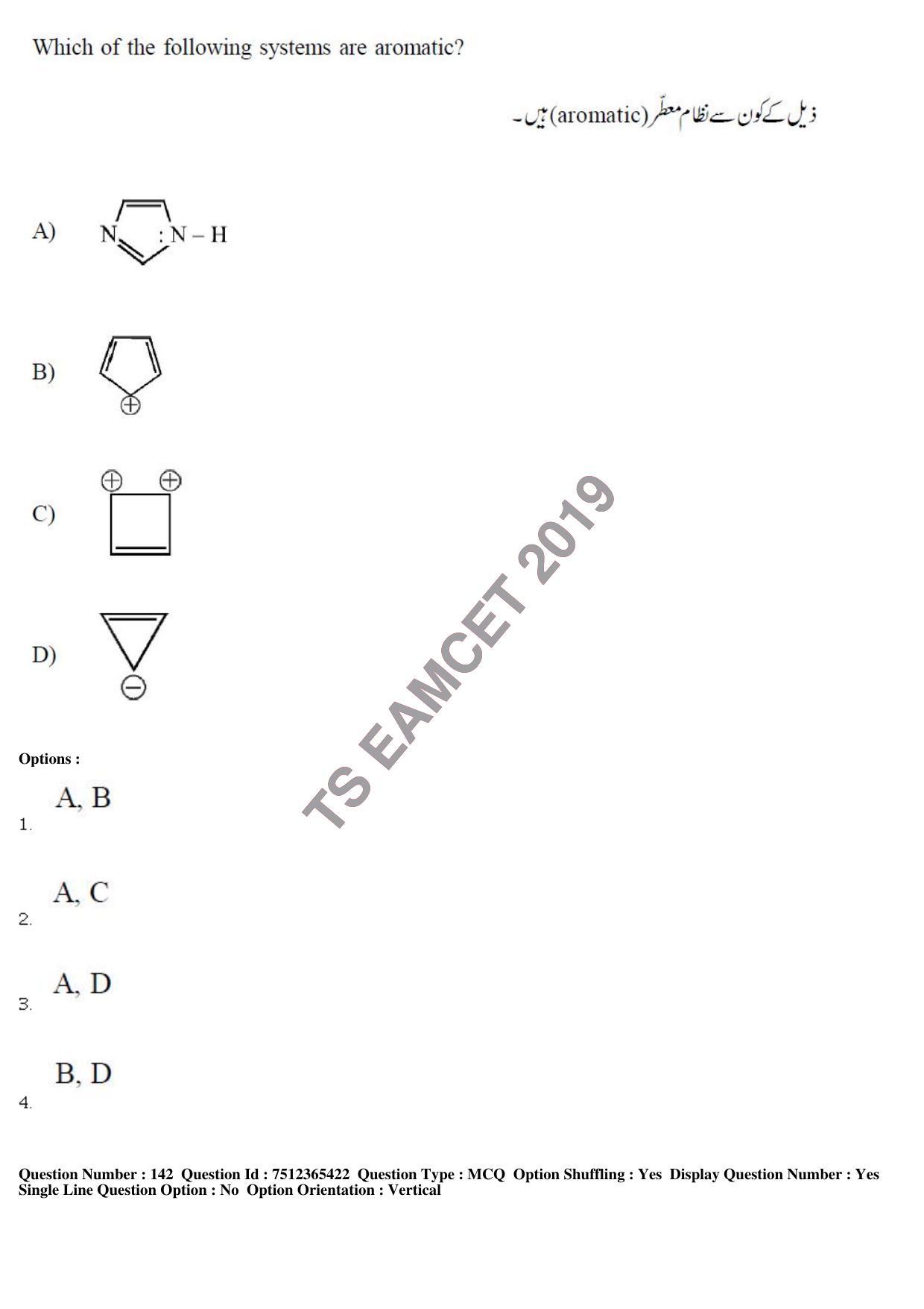 TS EAMCET 2019 Agriculture and Medical Question Paper with Key (8 May 2019 Forenoon (Urdu)) - Page 121