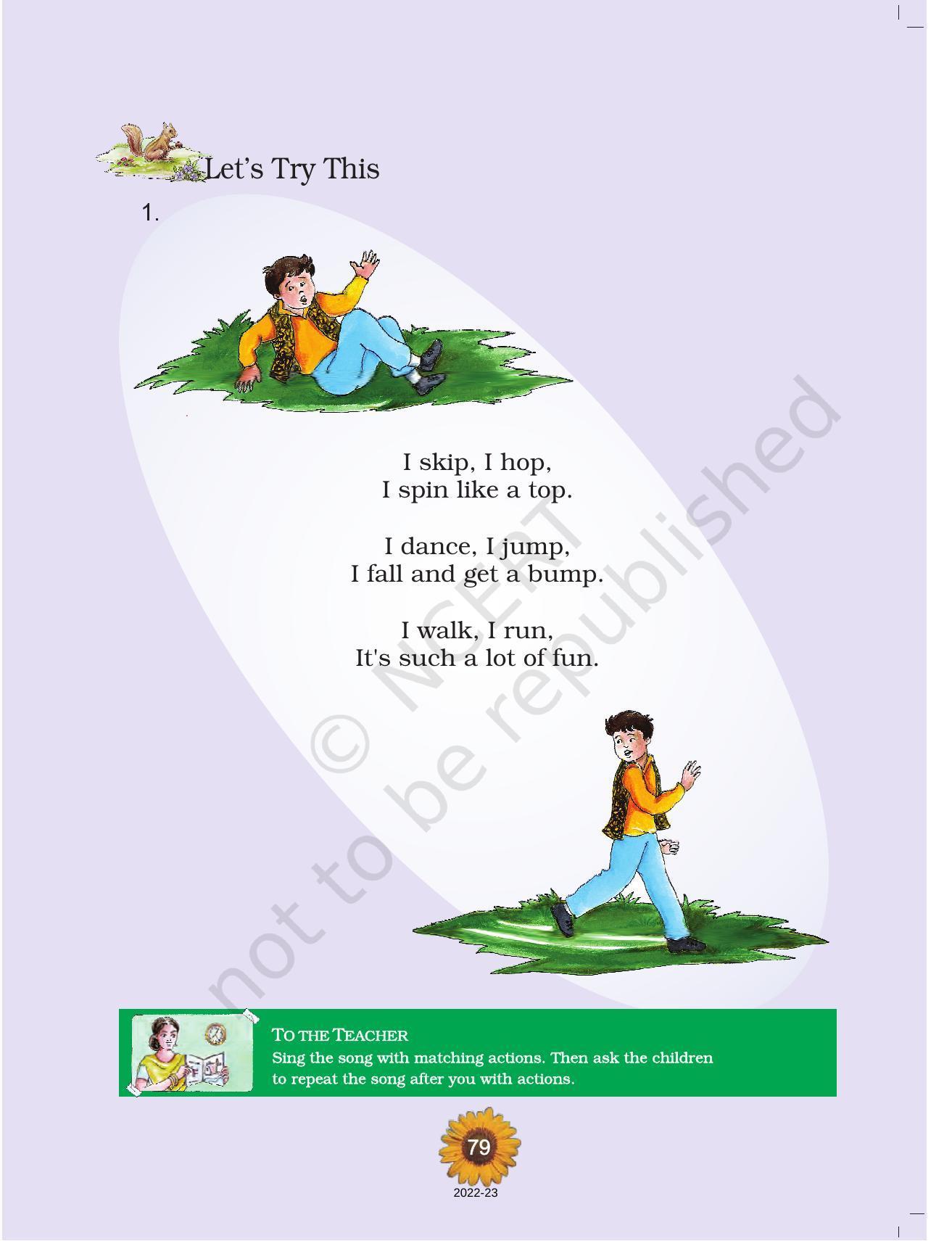 NCERT Book for Class 1 English (Raindrop):Unit 19-Action Song - Page 2