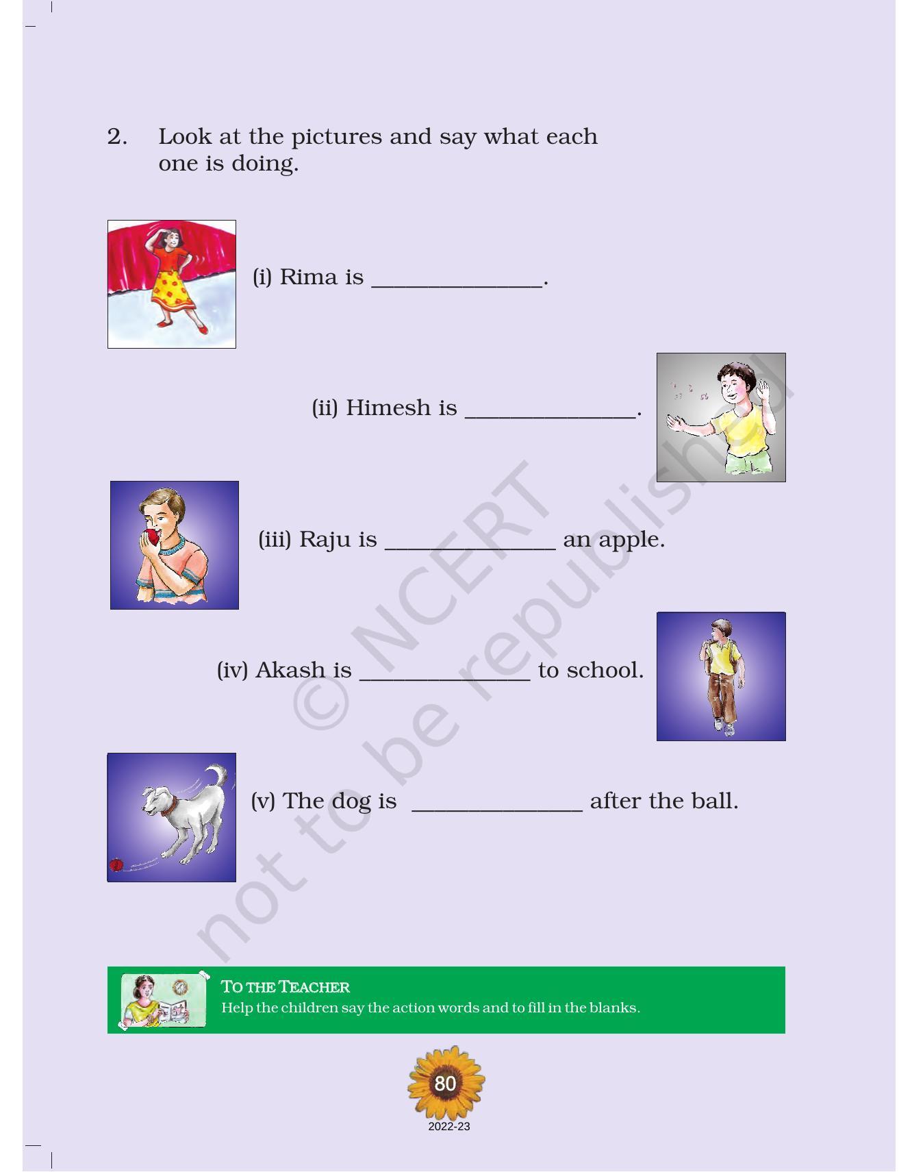 NCERT Book for Class 1 English (Raindrop):Unit 19-Action Song - Page 3