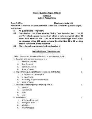 UP Board Class 12 Accountancy Model Papers 2023