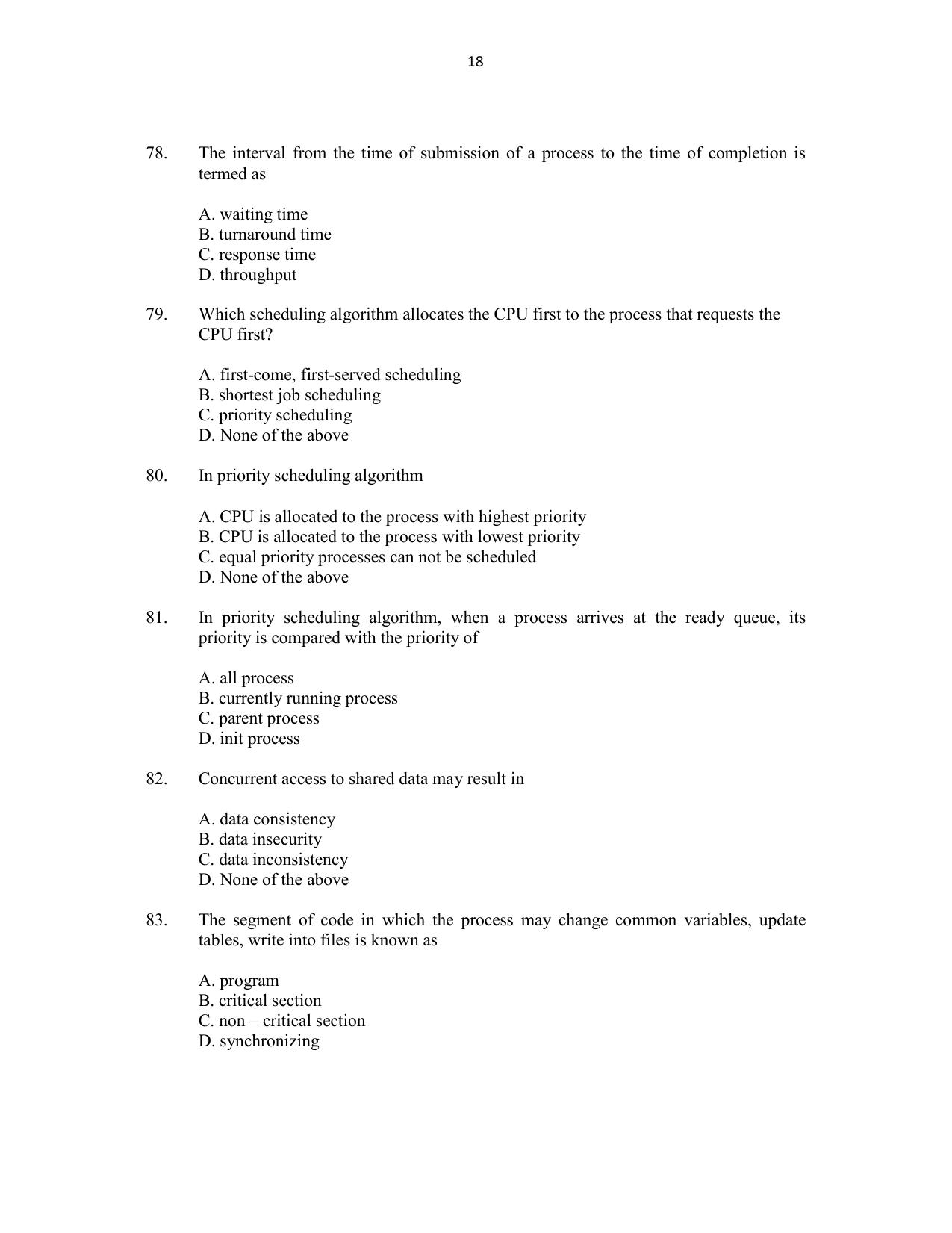CUSAT CAT 2016 MCA(LET) Question Paper - Page 18