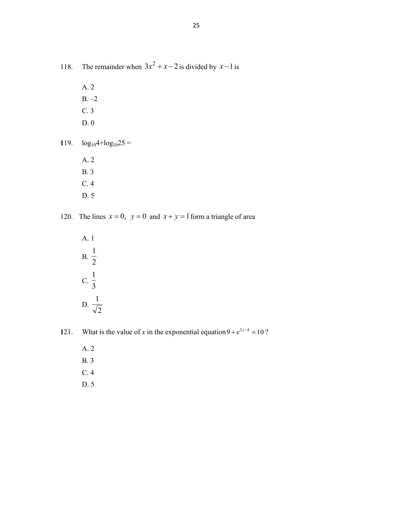 CUSAT CAT 2016 MCA(LET) Question Paper - Page 25