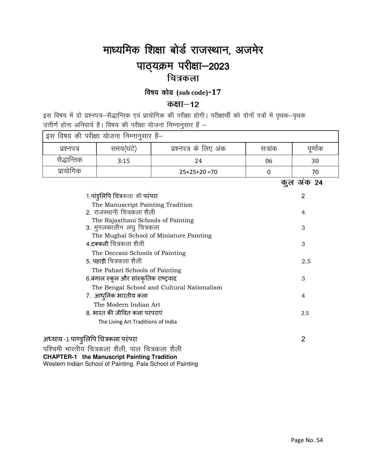RBSE Class 12 Complete Syllabus 2023 - Page 54