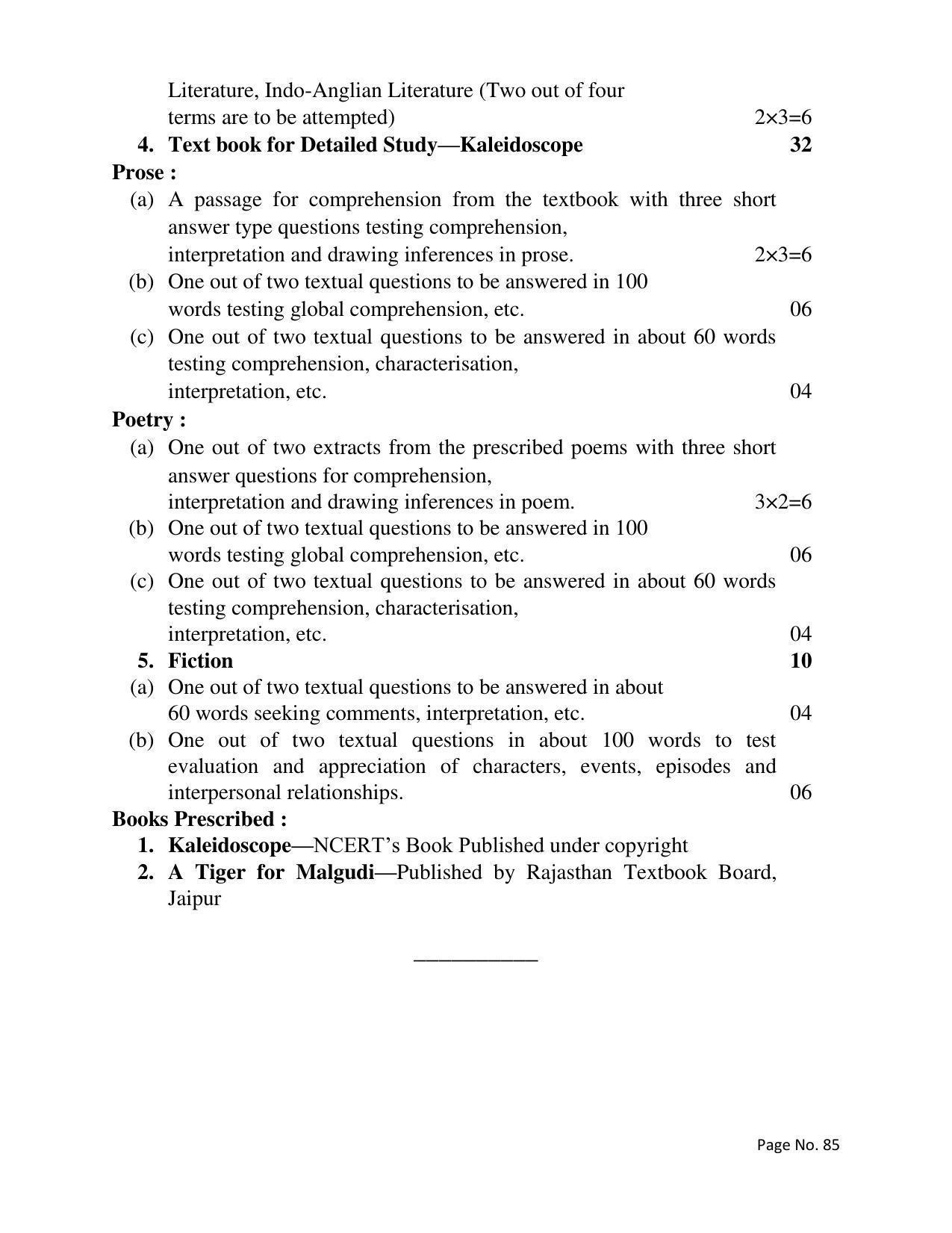 RBSE Class 12 Complete Syllabus 2023 - Page 85