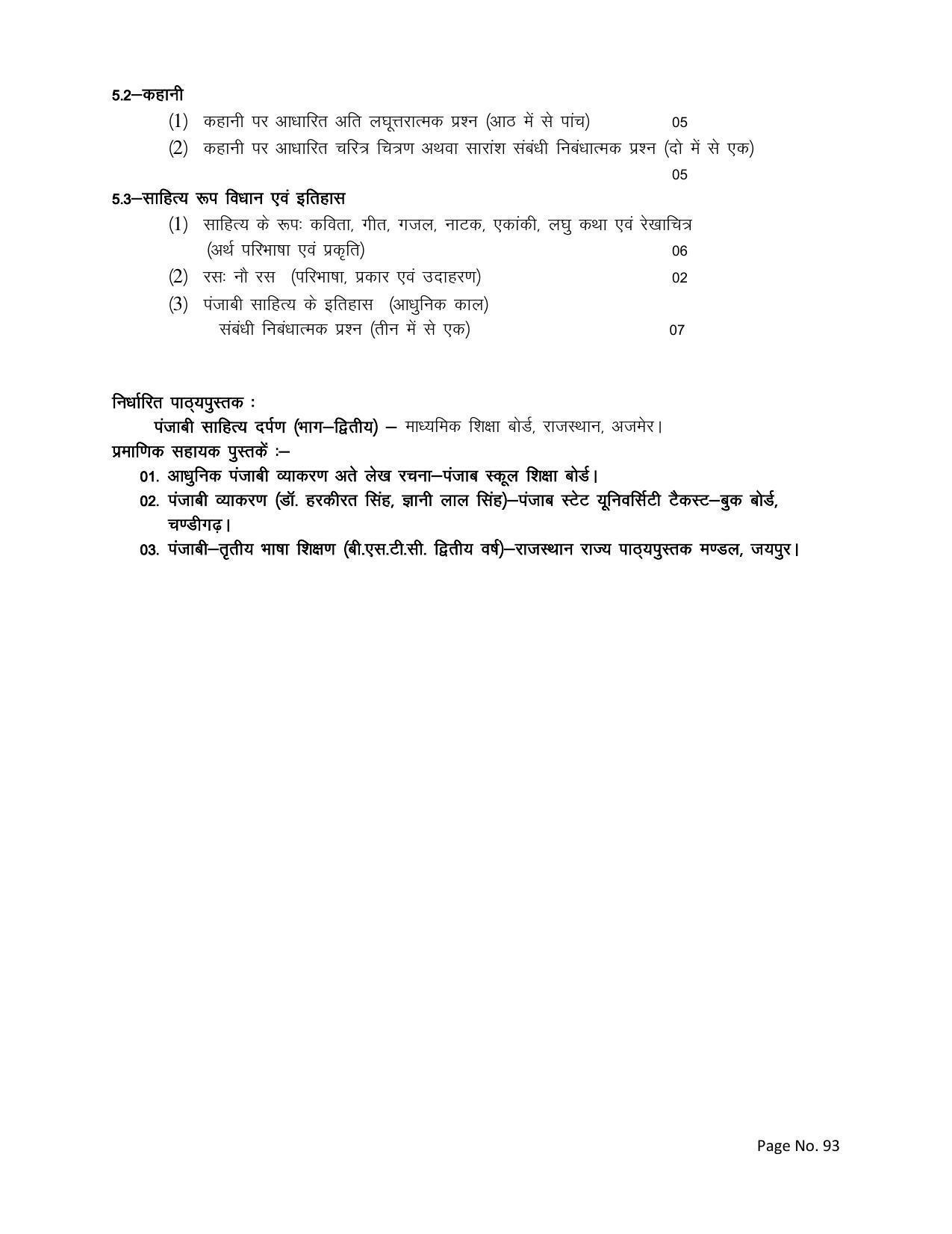 RBSE Class 12 Complete Syllabus 2023 - Page 93