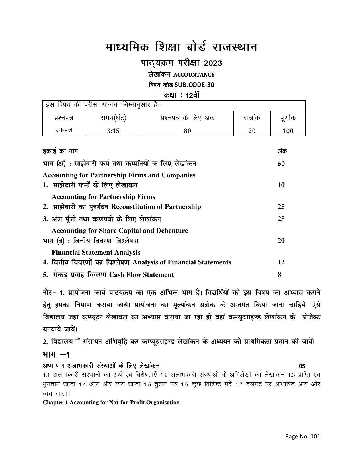 RBSE Class 12 Complete Syllabus 2023 - Page 101