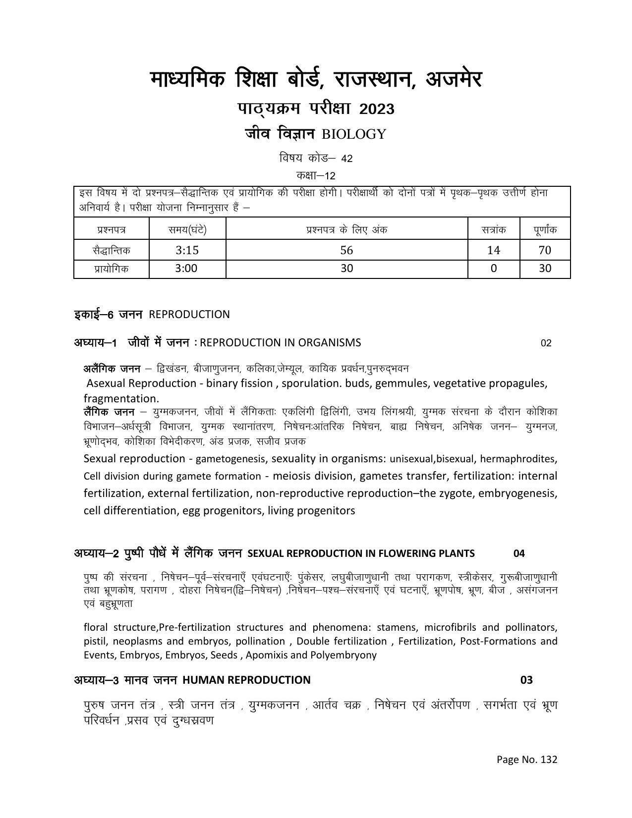 RBSE Class 12 Complete Syllabus 2023 - Page 132