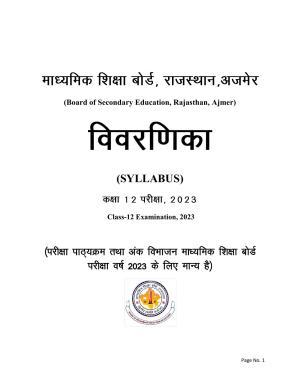 RBSE Class 12 Complete Syllabus 2023
