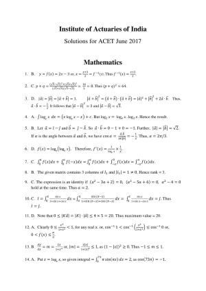ACET  June 2017 Solution