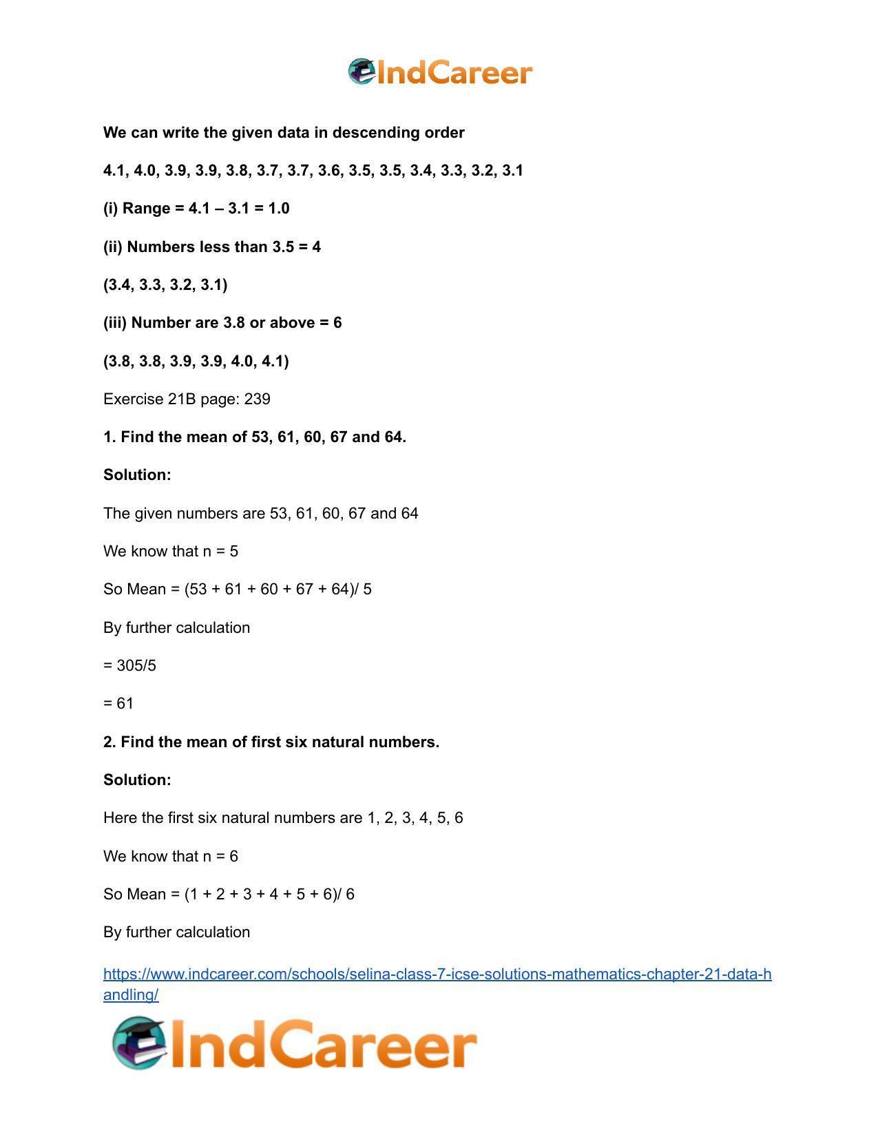 Selina Class 7 ICSE Solutions Mathematics : Chapter 21- Data Handling - Page 7