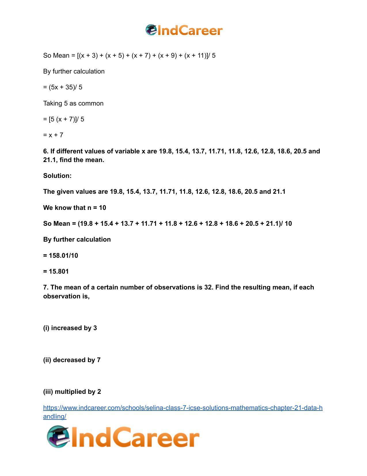 Selina Class 7 ICSE Solutions Mathematics : Chapter 21- Data Handling - Page 9