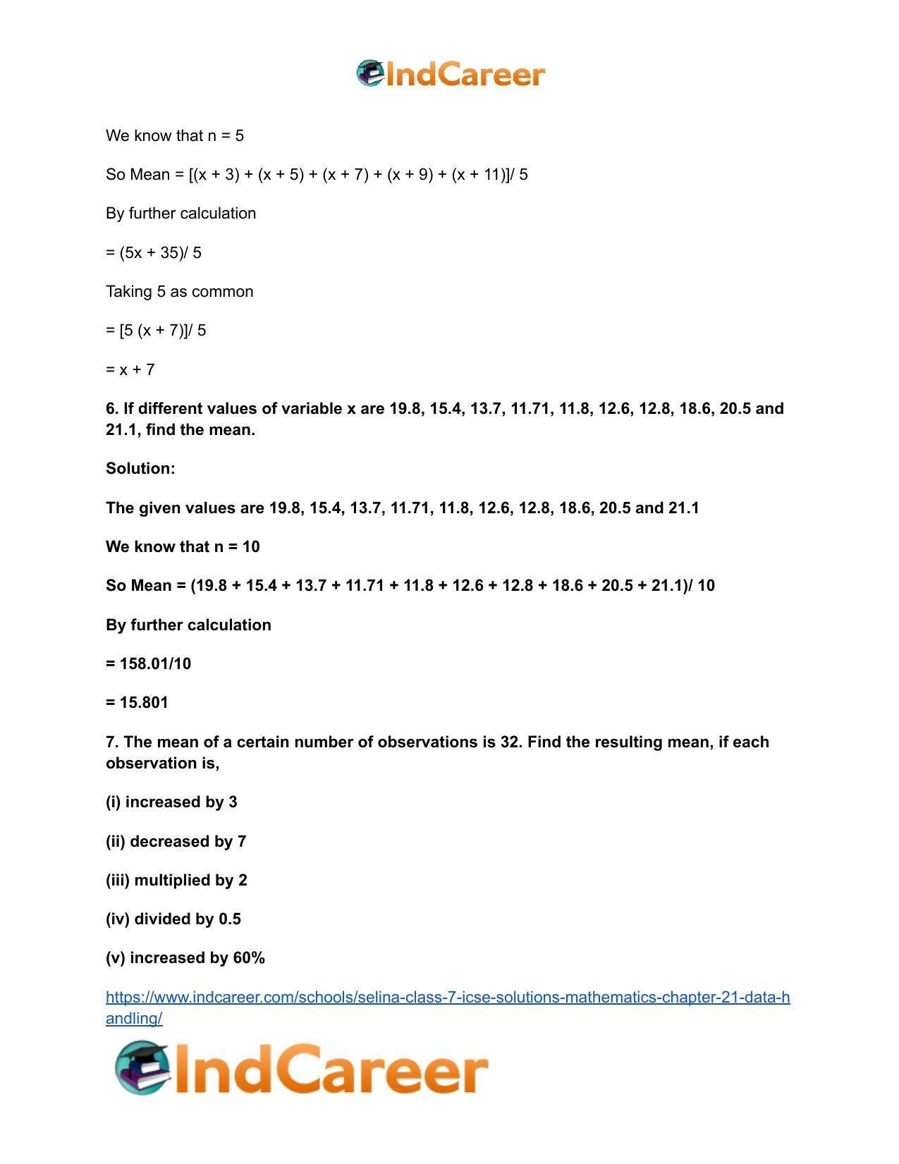 Selina Class 7 ICSE Solutions Mathematics : Chapter 21- Data Handling - Page 17