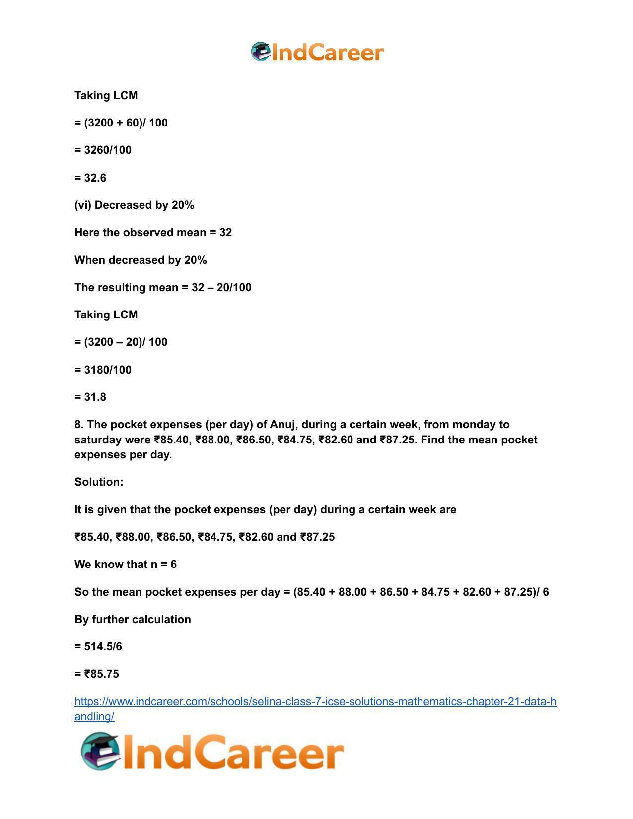 Selina Class 7 ICSE Solutions Mathematics : Chapter 21- Data Handling - Page 19