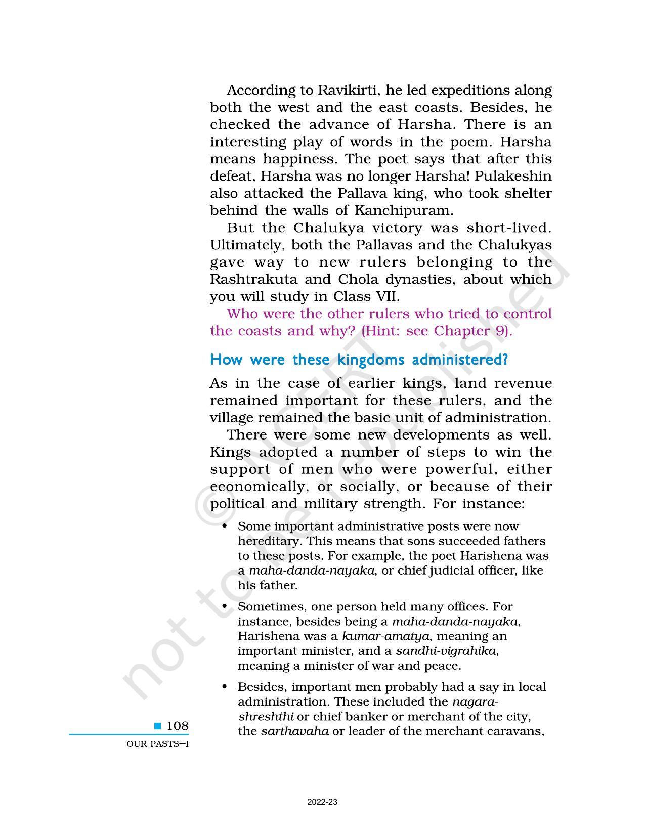 NCERT Book for Class 6 Social Science(History) : Chapter 10-New Empires and Kingdoms - Page 6