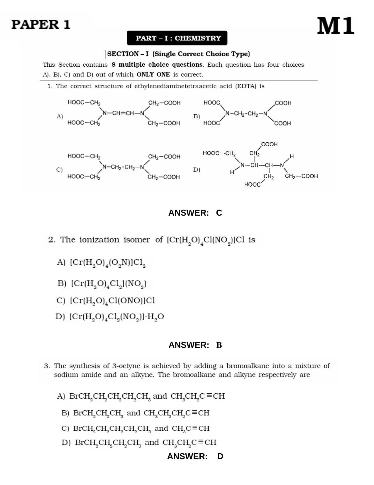 JEE 2010 Paper I Question Paper - Page 1