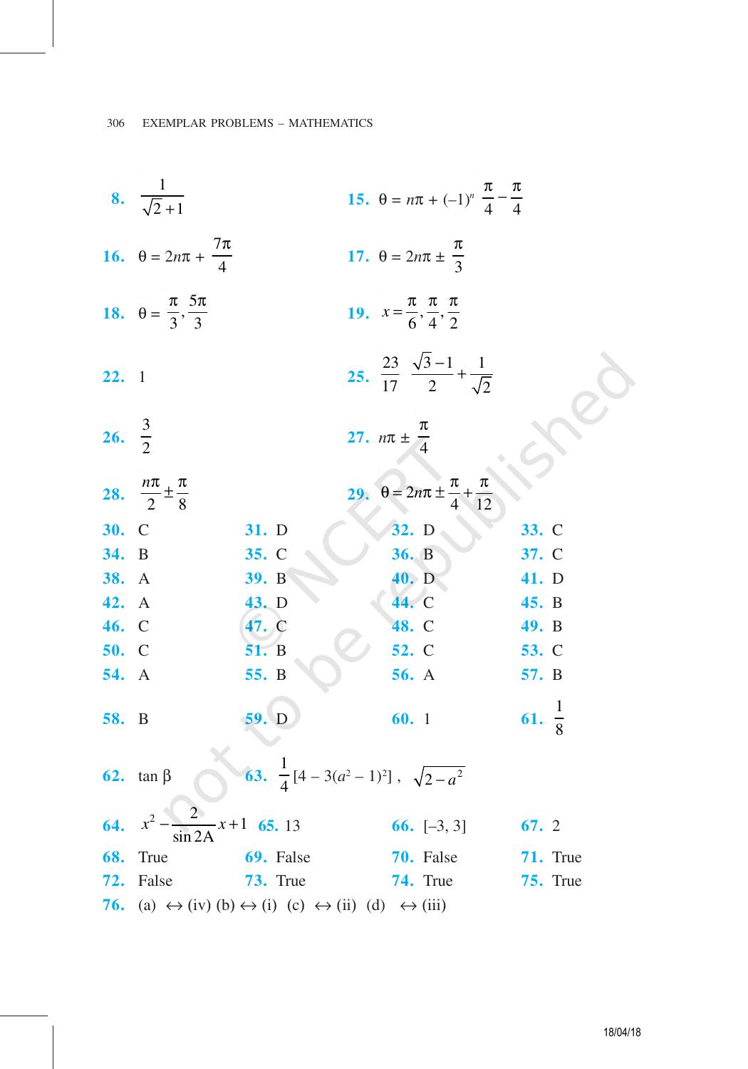 NCERT Exemplar Class 11: Mathematics Answers - Page 4