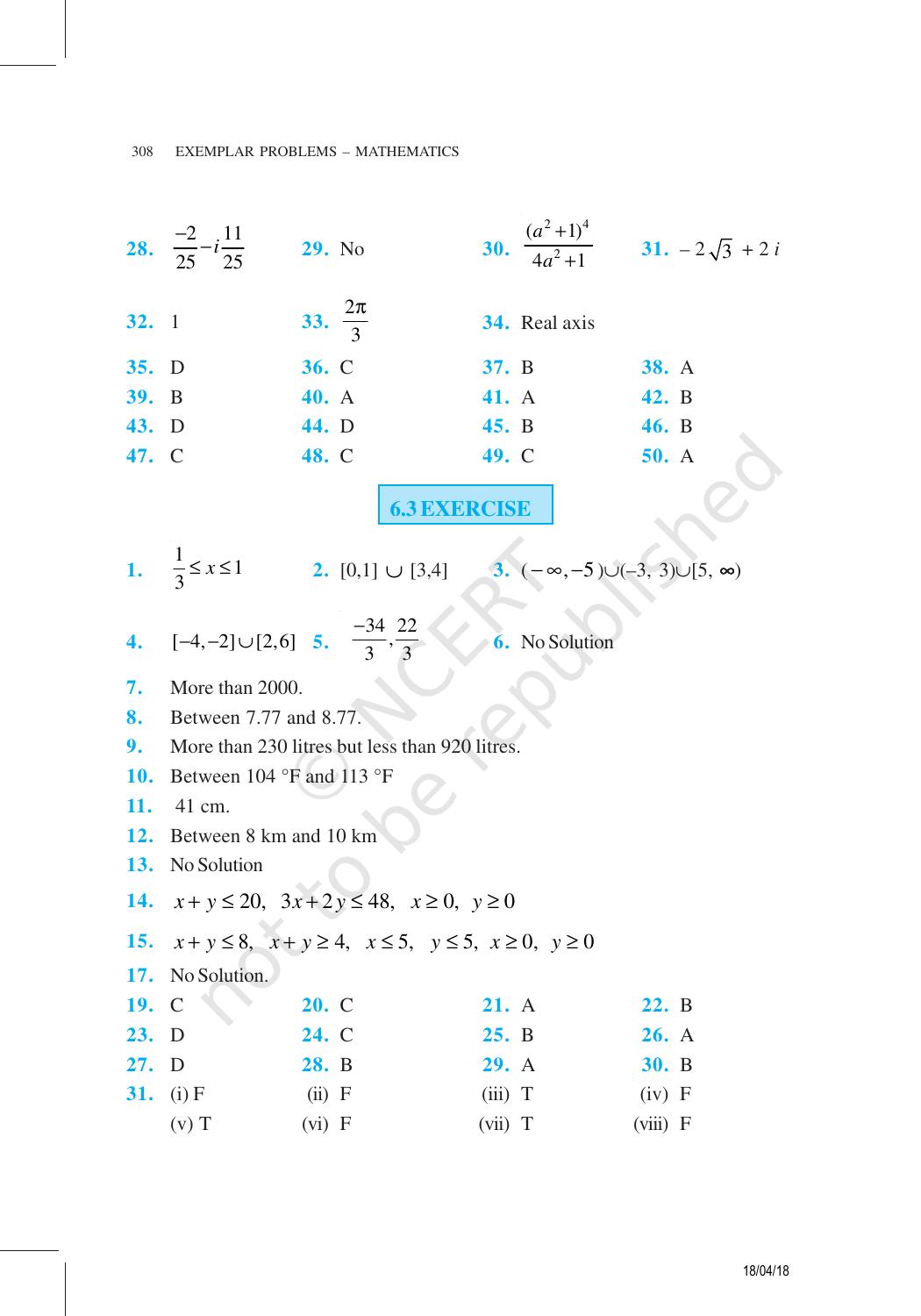 NCERT Exemplar Class 11: Mathematics Answers - Page 6