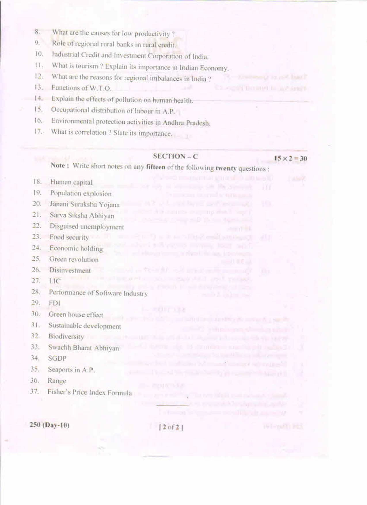 AP Inter 2nd Year Economics-II (Em) May-2019-General Question Paper - Page 2