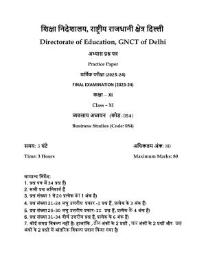 Edudel Class 11 Business Studies (English) Practice Papers-1 (2023-24)