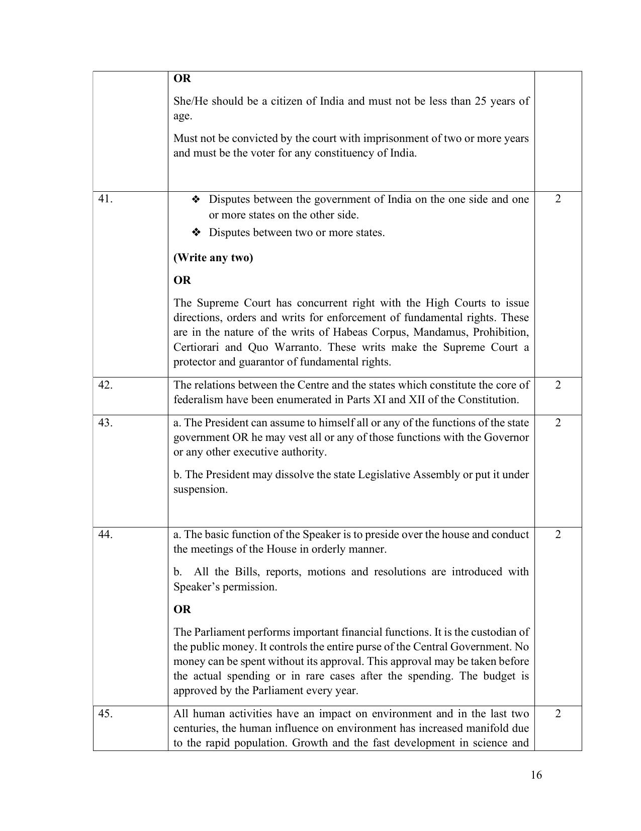 NIOS Class 12 Political Science Sample Paper - Page 16