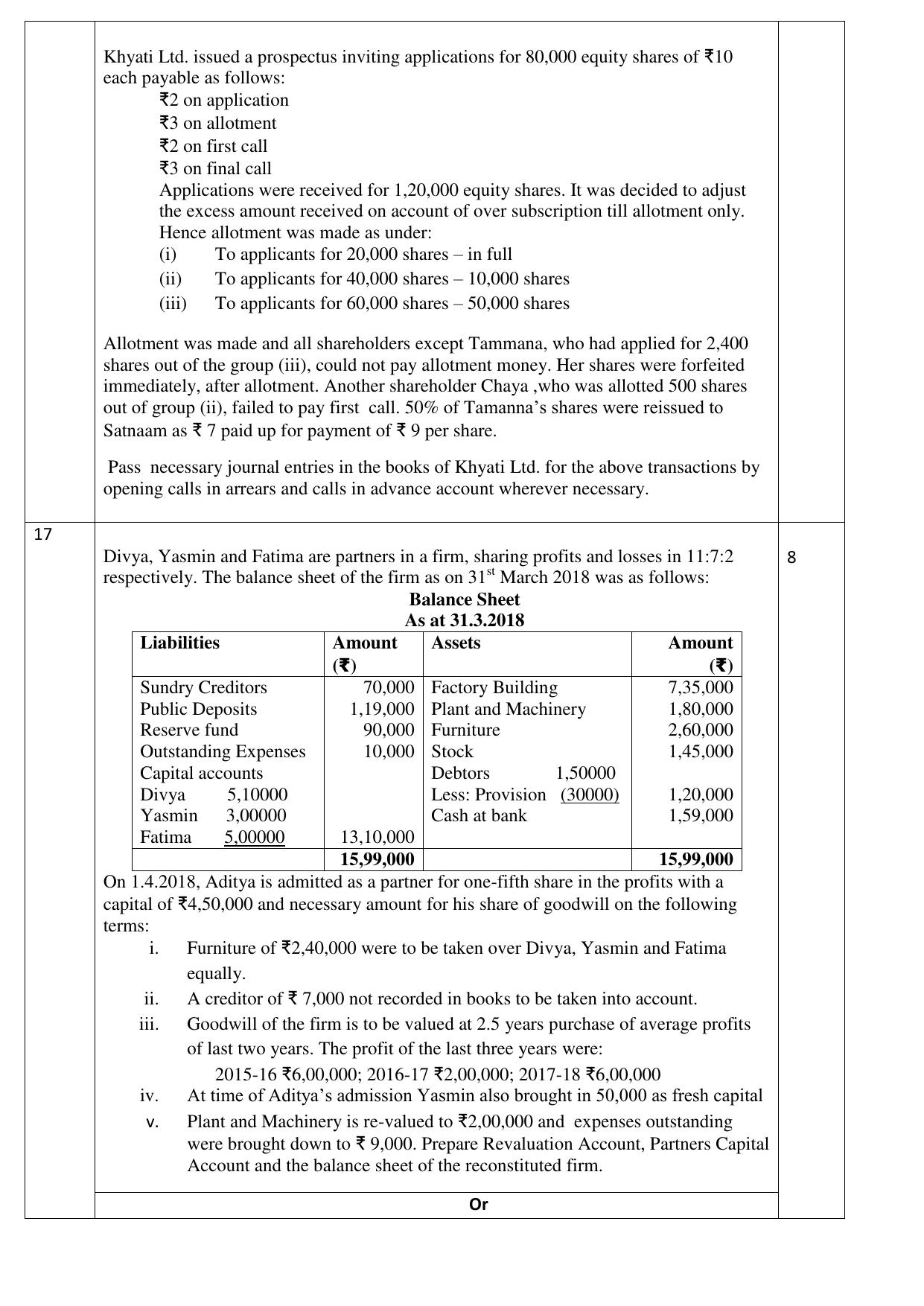 CBSE Class 12 Accountancy-Sample Paper 2018-19 - Page 6