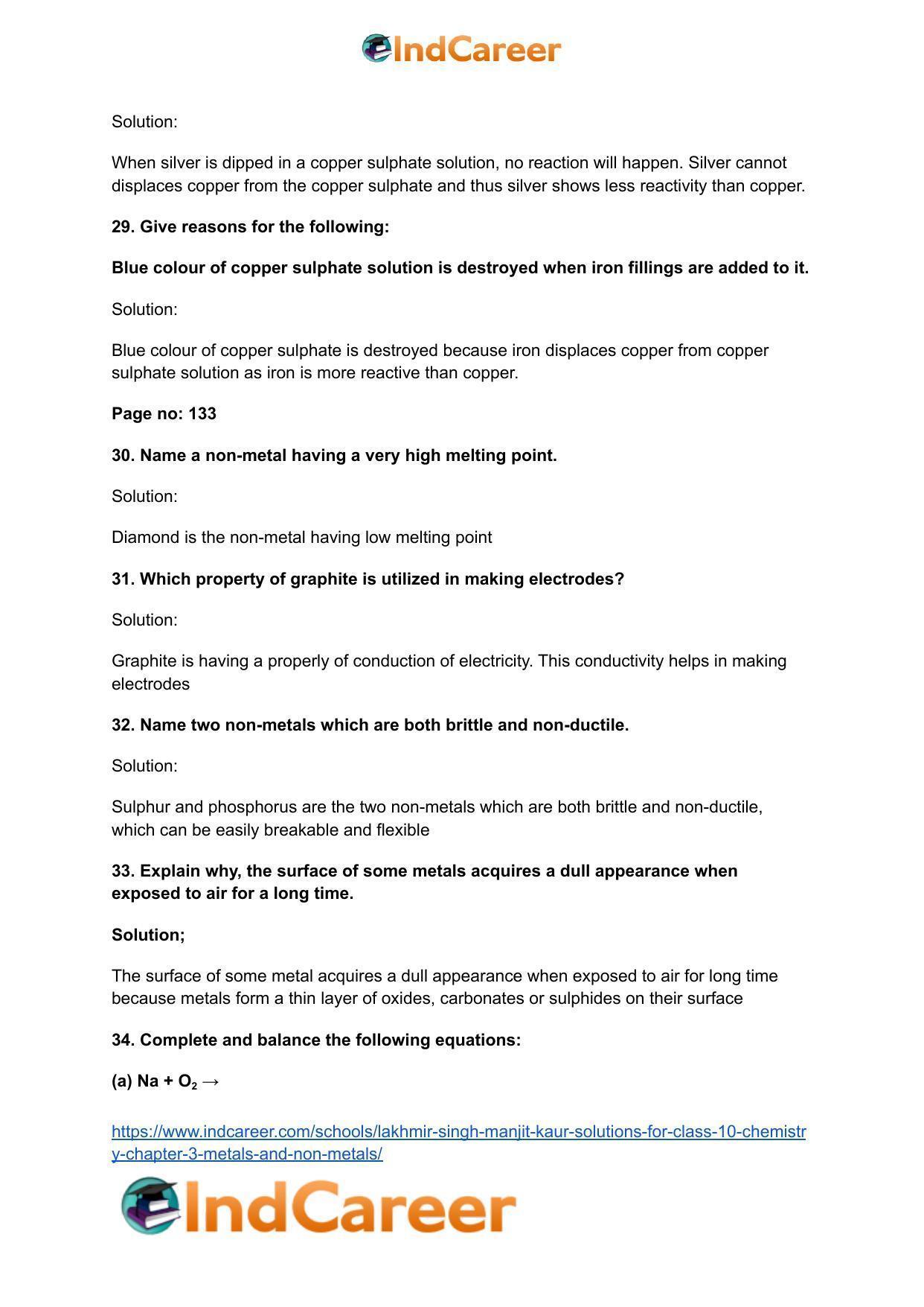 Lakhmir Singh Manjit Kaur Solutions for Class 10 Chemistry: Chapter 3- Metals and Non-Metals - Page 8