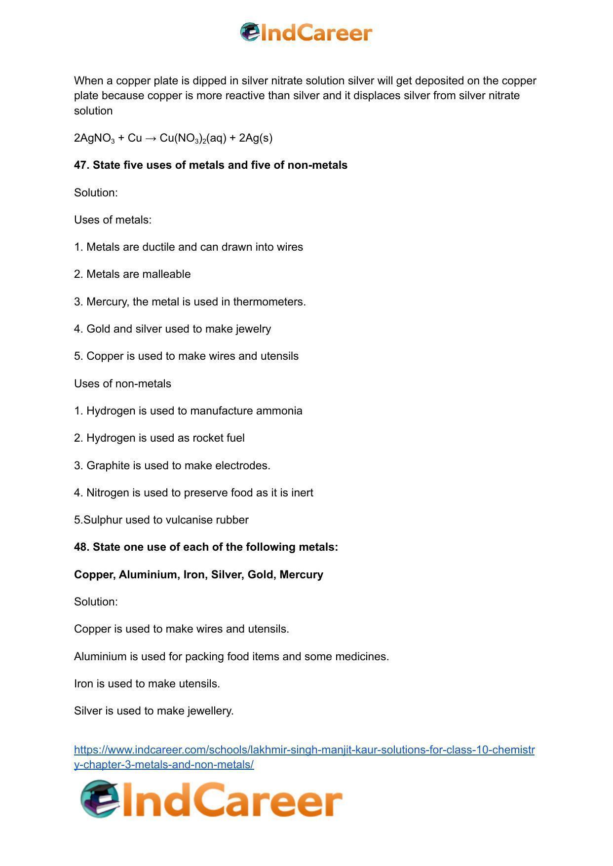 Lakhmir Singh Manjit Kaur Solutions for Class 10 Chemistry: Chapter 3- Metals and Non-Metals - Page 14