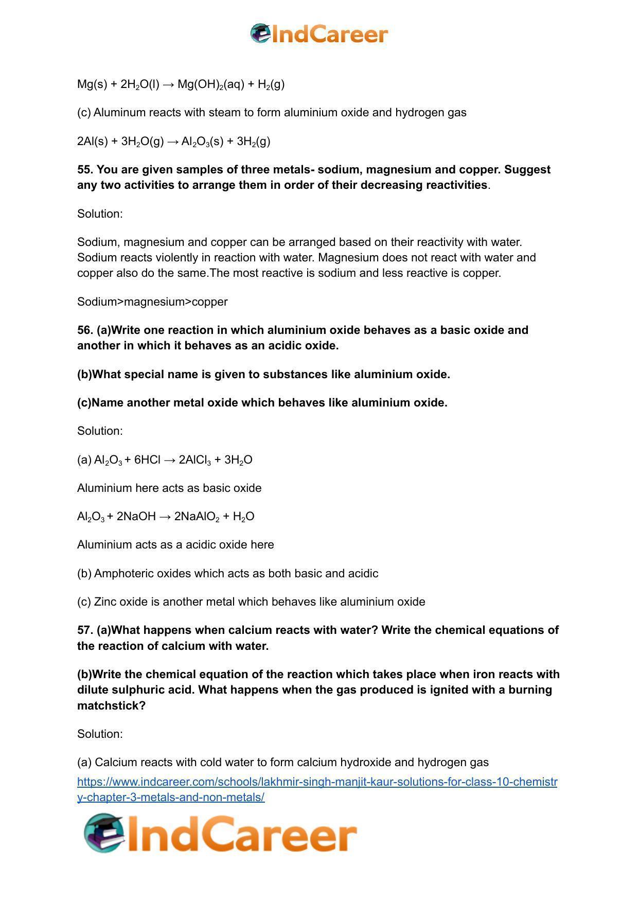 Lakhmir Singh Manjit Kaur Solutions for Class 10 Chemistry: Chapter 3- Metals and Non-Metals - Page 17