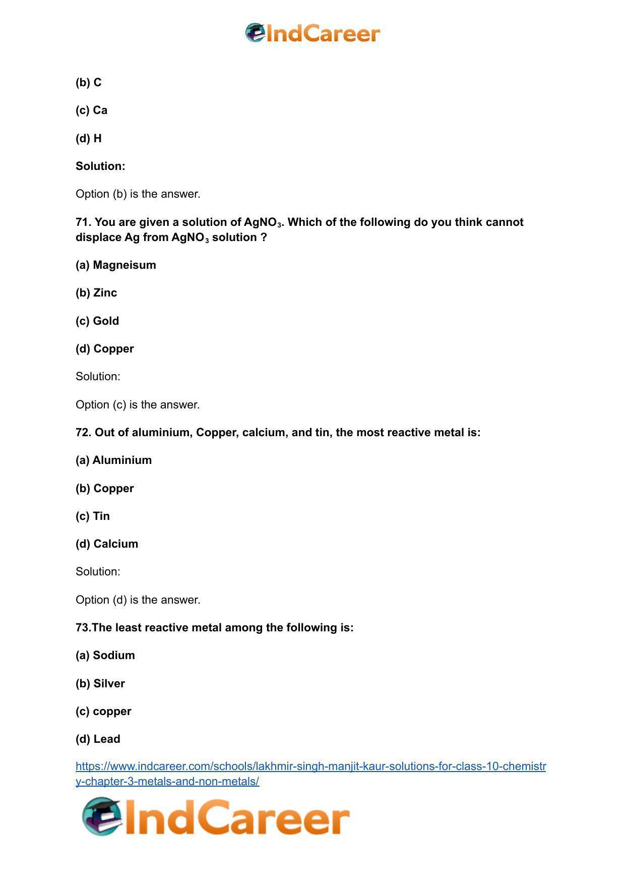 Lakhmir Singh Manjit Kaur Solutions for Class 10 Chemistry: Chapter 3- Metals and Non-Metals - Page 24