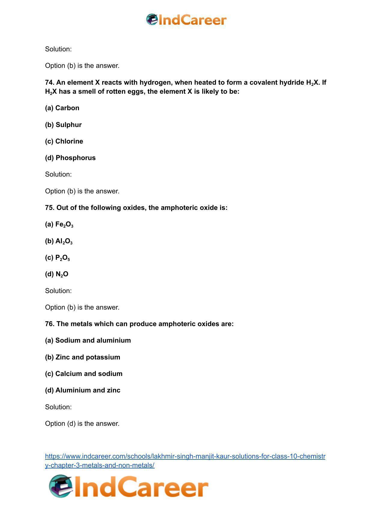 Lakhmir Singh Manjit Kaur Solutions for Class 10 Chemistry: Chapter 3- Metals and Non-Metals - Page 25