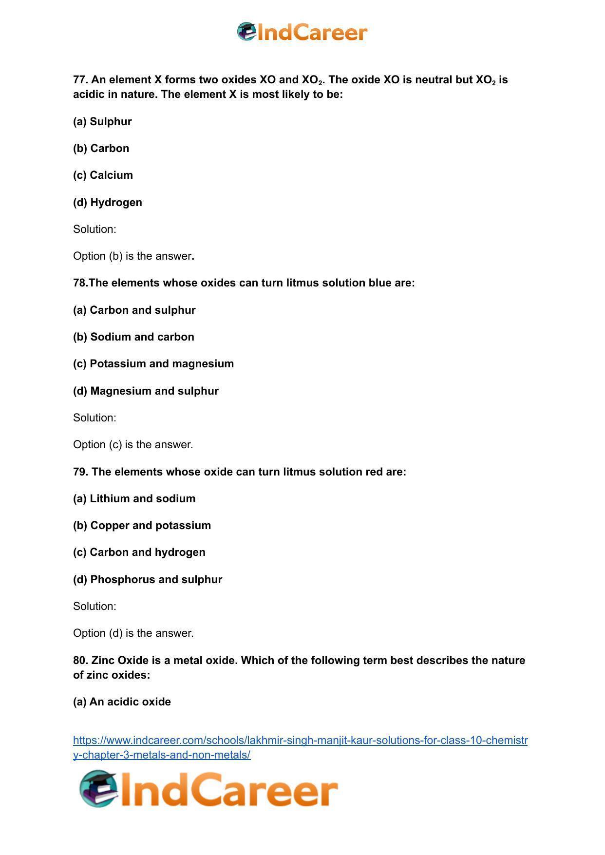 Lakhmir Singh Manjit Kaur Solutions for Class 10 Chemistry: Chapter 3- Metals and Non-Metals - Page 26
