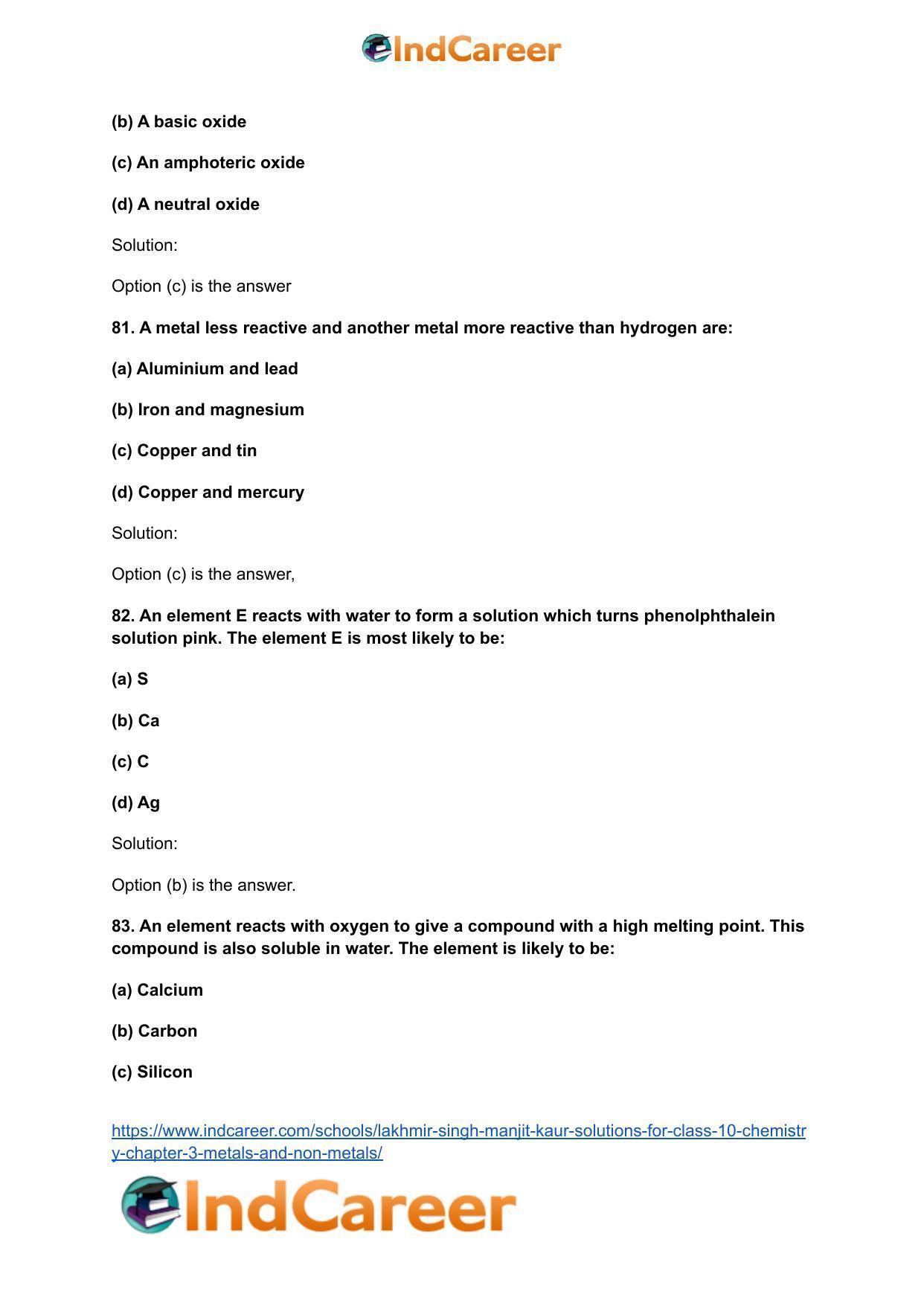 Lakhmir Singh Manjit Kaur Solutions for Class 10 Chemistry: Chapter 3- Metals and Non-Metals - Page 27
