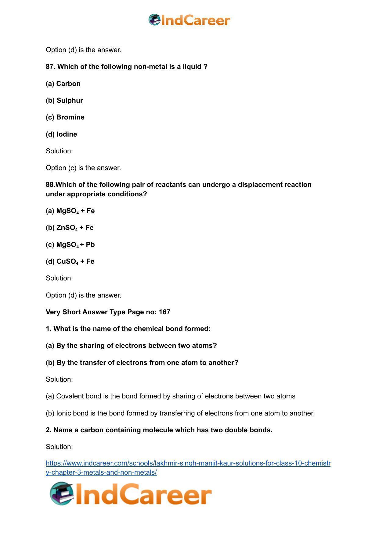 Lakhmir Singh Manjit Kaur Solutions for Class 10 Chemistry: Chapter 3- Metals and Non-Metals - Page 29