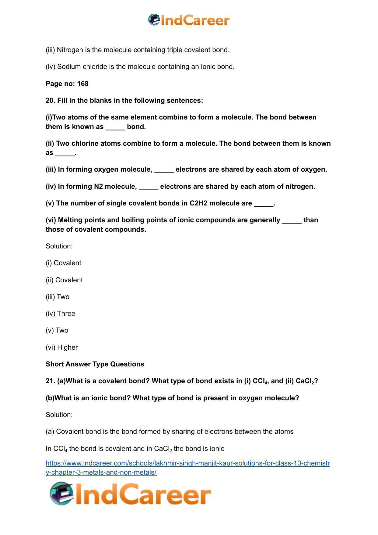 Lakhmir Singh Manjit Kaur Solutions for Class 10 Chemistry: Chapter 3- Metals and Non-Metals - Page 36