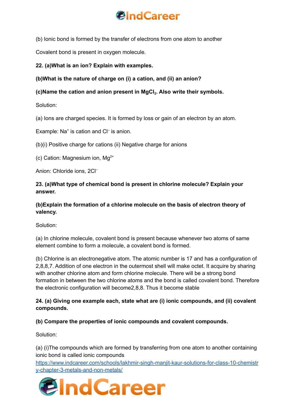 Lakhmir Singh Manjit Kaur Solutions for Class 10 Chemistry: Chapter 3- Metals and Non-Metals - Page 37
