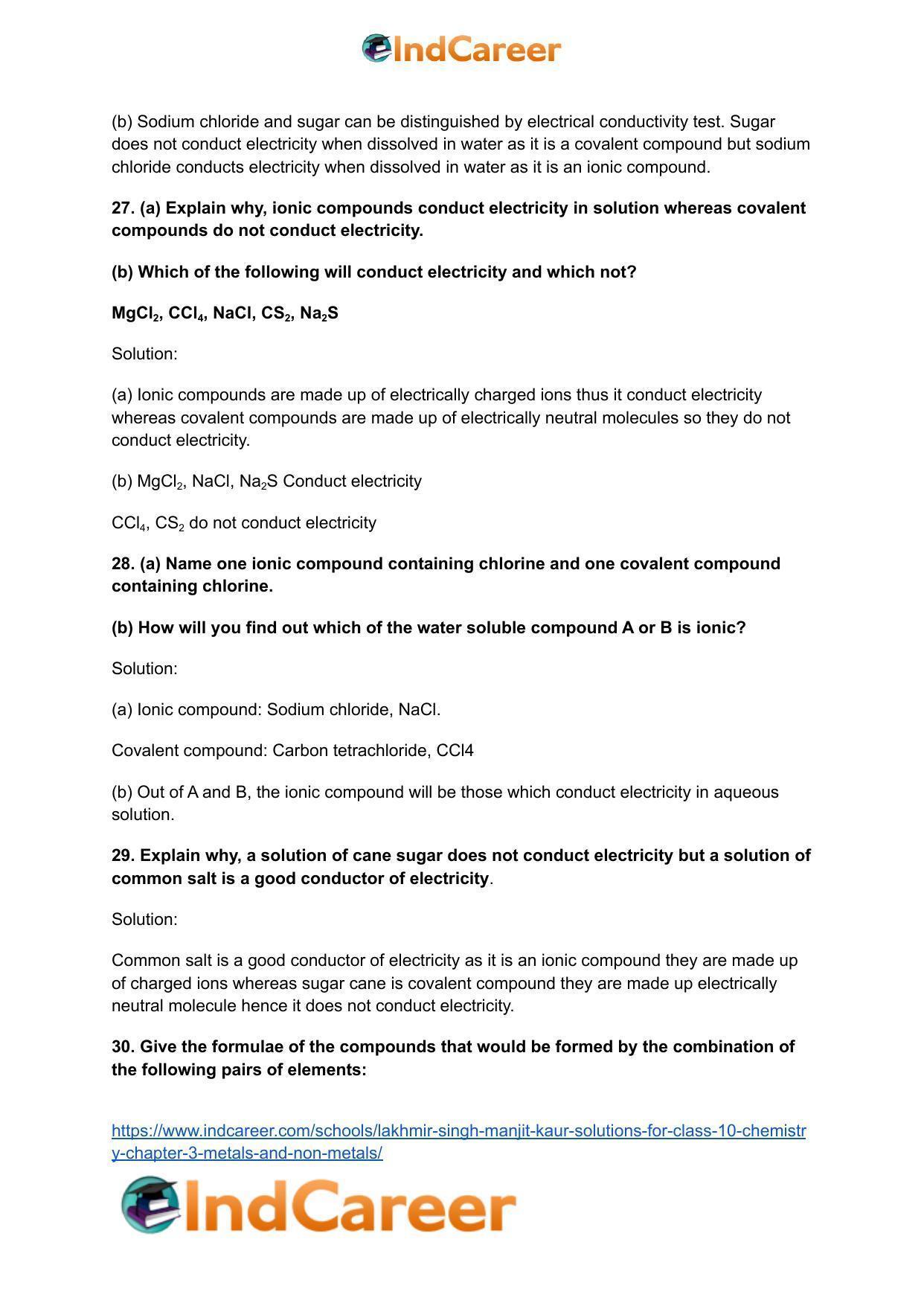 Lakhmir Singh Manjit Kaur Solutions for Class 10 Chemistry: Chapter 3- Metals and Non-Metals - Page 39