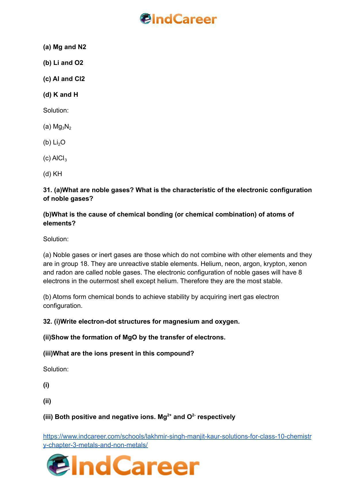 Lakhmir Singh Manjit Kaur Solutions for Class 10 Chemistry: Chapter 3- Metals and Non-Metals - Page 40
