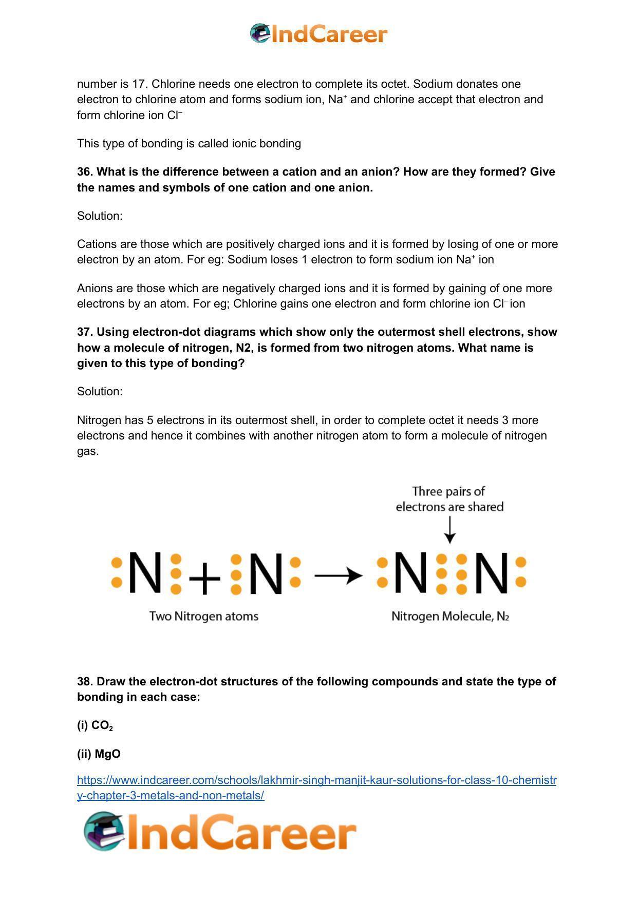 Lakhmir Singh Manjit Kaur Solutions for Class 10 Chemistry: Chapter 3- Metals and Non-Metals - Page 42