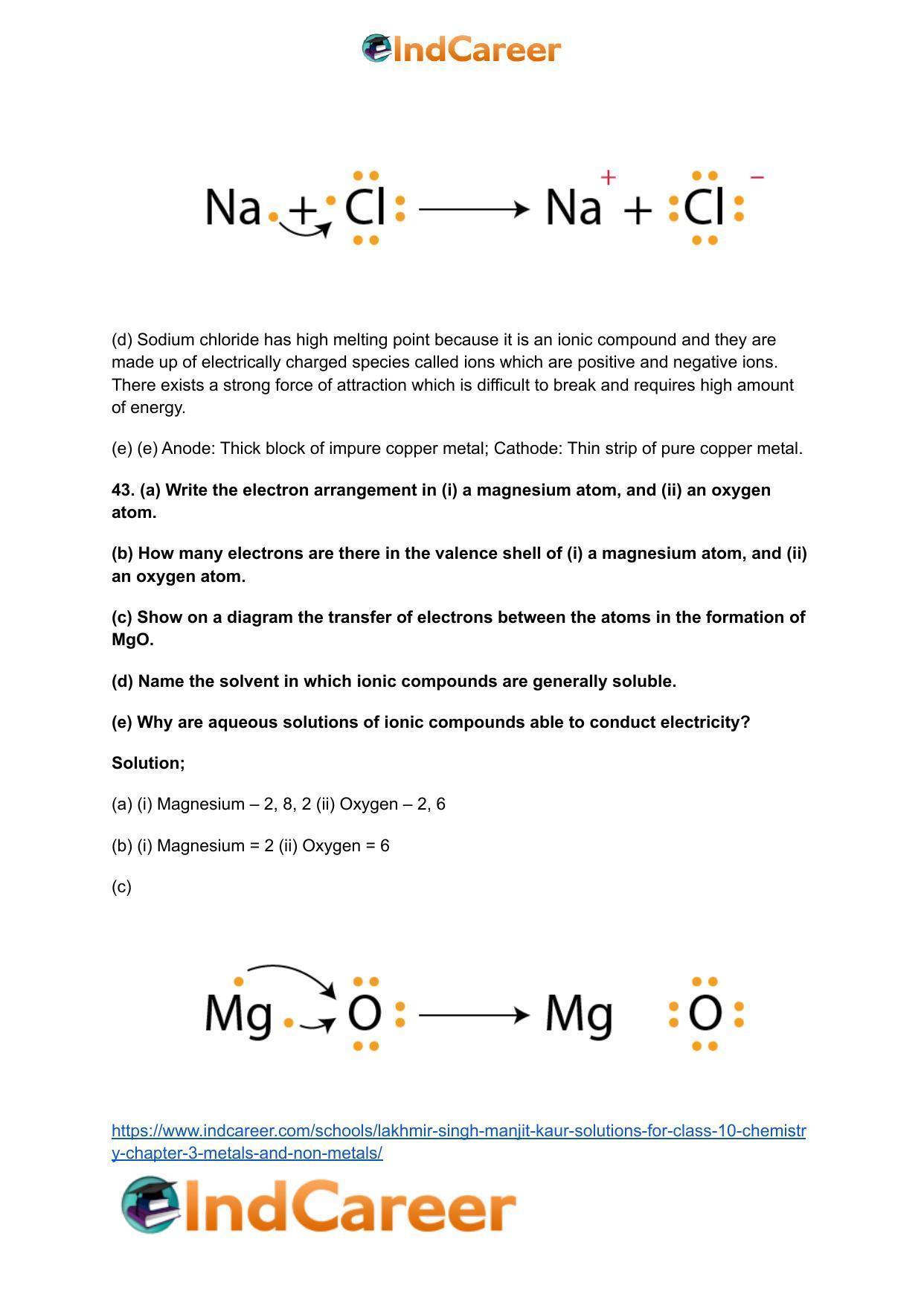 Lakhmir Singh Manjit Kaur Solutions for Class 10 Chemistry: Chapter 3- Metals and Non-Metals - Page 46